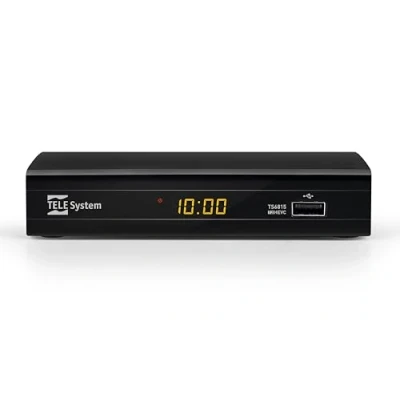 Abbildung von Tele System Digital Terrestrial Decoder TS6815/02 DVB T2 HEVC 10 bit HD HDR HLG Technologie AUTOSCAN und LCN für logische Senderreihenfolge Aktualisiertes EPG Media Player Fernbedienung inklusive