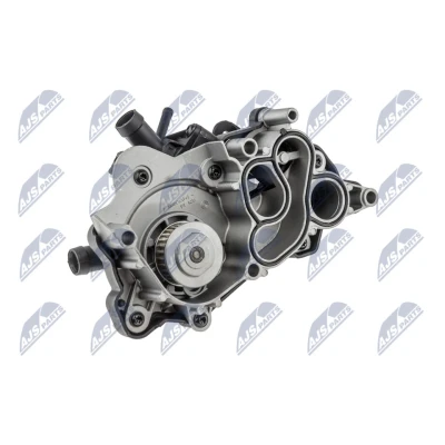 Abbildung von NTY CPW VW 053 Wasserpumpe mit Kühlmittelregler, Thermostat in verbaut mechanisch Kunststoffgehäuse VOLKSWAGEN: Golf 7 Schrägheck