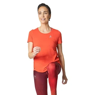 Abbildung von Odlo Damen Kurzarm Laufshirt ZEROWEIGHT CHILL TEC, cayenne, S
