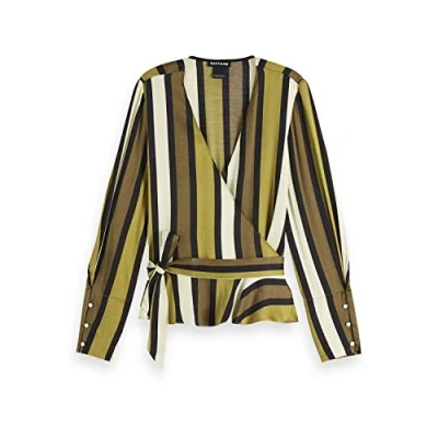 Abbildung von Scotch &amp; Soda Maison Damen Wrap Shirt in Various Prints Pullunder, Mehrfarbig (Combo B 0218), X Small (Herstellergröße: XS)