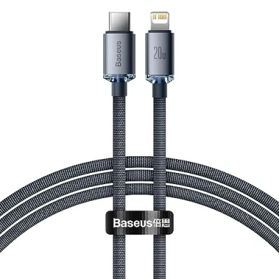 Abbildung von Baseus Crystal Shine 20W 120cm Type C to Lightning Ladekabel schwarz