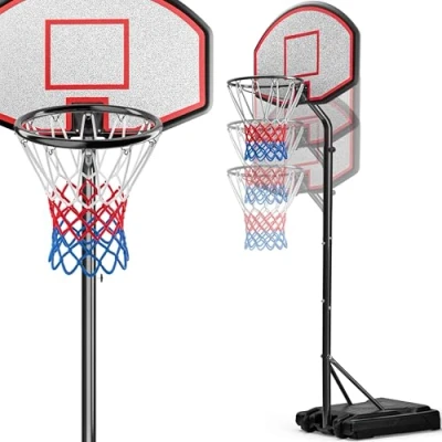 Abbildung von Deuba Basketballkorb, Outdoor Indoor mit Ständer höhenverstellbar 205 305cm rollbar 70kg