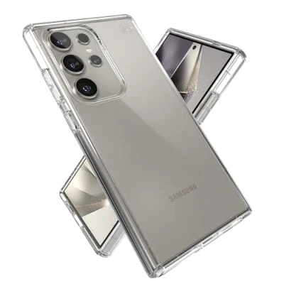 Abbildung von Speck Klare Samsung Galaxy S24 Ultra Hülle Fallschutz Kratzfeste Anti Vergilbung Handyhülle Presidio Clear/Clear