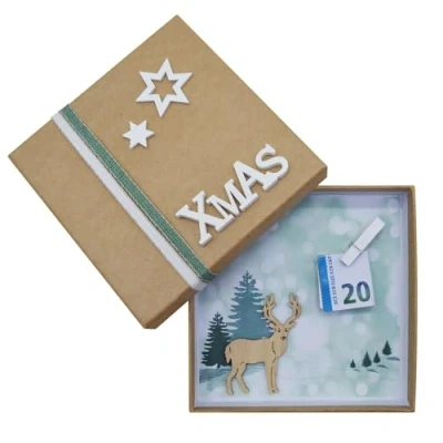 Abbildung von ZauberDeko Geldgeschenk Verpackung Weihnachten Xmas Stern Hirsch Natur Gutschein