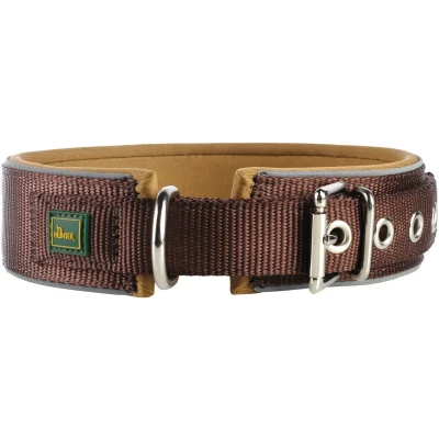Abbildung von HUNTER Neopren REFLECT Hundehalsband, Nylon, gepolstert, reflektierend, 65 (L XL), braun/karamell