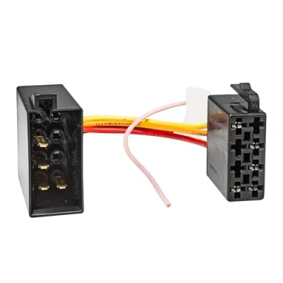Abbildung von tomzz Audio 7000 003 ISO Buchse auf Stecker Verlängerung Spannung 8 pol. 19cm Klemme 15/30 gedreht