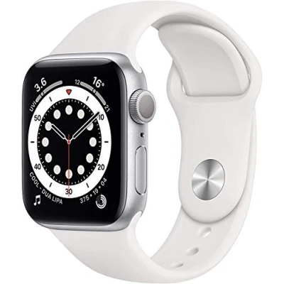 Abbildung von Apple Watch Series 6 (GPS, 40MM) Aluminiumgehäuse Silber mit weiß Sportarmband (Generalüberholt)
