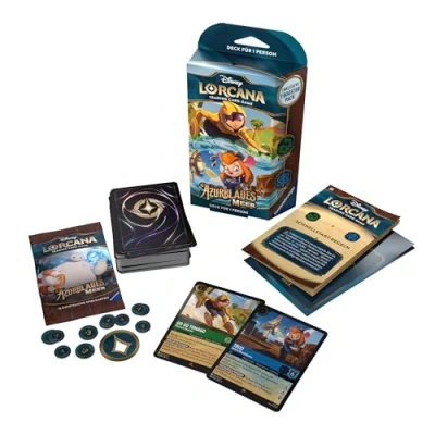 Abbildung von Disney Sammelkarte Lorcana Azurblaues Meer Starter Deck GoGo Tomago &amp; Trixi Deutsch