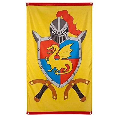 Abbildung von Banner Flagge Ritter mit Drache