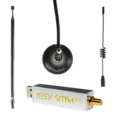 Abbildung von NooElec NESDR SMArt XTR Bündel Premium RTL SDR mit erweitertem Abstimmbereich, Aluminiumgehäuse, 0,5PPM TCXO, SMA Input &amp; 3 Antennen. RTL2832U E4000 basierte Software Defined Radio