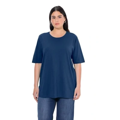 Abbildung von Ulla Popken PLUS SIZE Short Sleeve TEE Tshirt basic, Damen, Größe: 58/60, Dark blue