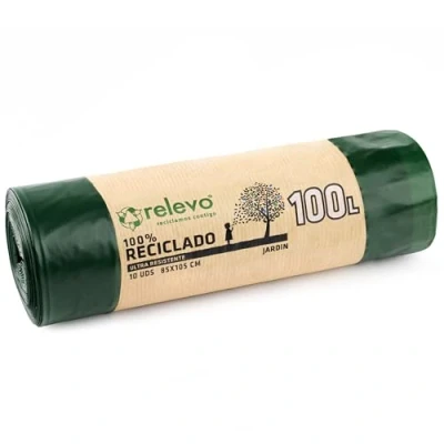 Abbildung von Relevo 10 Stück Müllbeutel 100 L 100% Recycelt Mülltüten mit Zugband
