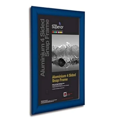 Abbildung von Seco A4 Aluminium 4 seitig, 25 mm Frontlader Bilder /Posterrahmen Blau