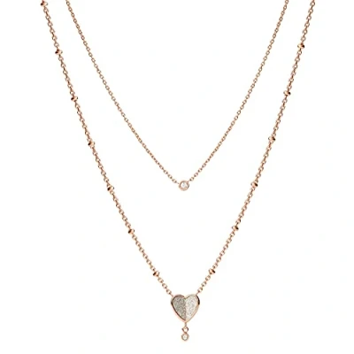 Abbildung von Fossil Vintage Glitz Halskette Rose goldcoloured, Damen, Größe: One Size, gold coloured