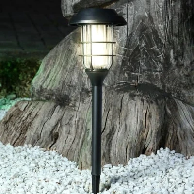Abbildung von MARELIDA LED Solar Wegleuchte Gartenfackel Kunststoff simulierter Flammeneffekt H: 44cm schwarz