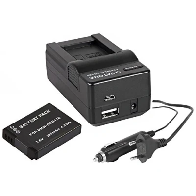 Abbildung von 3in1 SET für die Panasonic Lumix TZ61 / DMC TZ61EG Akku (950mAh) + 4in1 Ladegerät (u.a. mit USB/Micro USB und Kfz/Auto) PATONA Displaypad