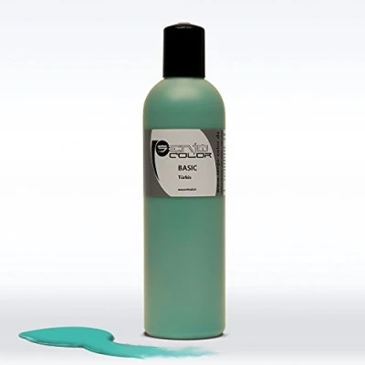 Abbildung von Senjo Color Basic Bodypainting Farben I Kosmetische Körperfarbe wasserlöslich Liquid für Airbrush und Pinsel 250ml Türkis