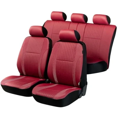 Abbildung von WALSER ZIPP IT Deluxe 11987 Sitzschonbezug Rot Eco Leder, Polyester vorne und hinten VOLKSWAGEN: Golf 5 Schrägheck, 4 Schrägheck