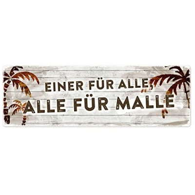 Abbildung von Interluxe Metallschild Einer für alle, alle Malle Schild Dekoschild Party Freunde Ballermann Mallorca