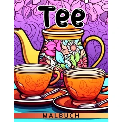 Abbildung von Tee Malbuch: Eine einzigartige Sammlung von Teekannen Malvorlagen mit erstaunlichen floralen Mustern für Kinder Jugendliche und Erwachsene zur Stressreduzierung Entspannung