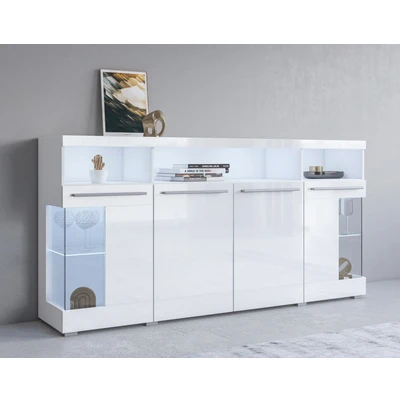 Abbildung von INOSIGN Sideboard &quot;India,Breite 182cm, stilvolle Kommode mit Glastüren&quot;, Kombikommode viel Stauraum, Einlegeböden verstellbar,ohne Beleuchtung