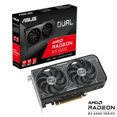 Abbildung von ASUS DUAL AMD Radeon RX6600 8G Gaming Grafikkarte (8GB DDR6 Speicher, PCIe 4.0, 1x HDMI 2.1, 3x DIsplayPort 1.4a. 8G)