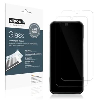 Abbildung von dipos I 2x Displayschutz 9H klar kompatibel mit Oukitel WP35 Schutzfolie Anti Shock Folie