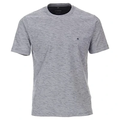 Abbildung von Casamoda Gestreift Tshirt print, Herren, Größe: Large, Graues dunkelblau