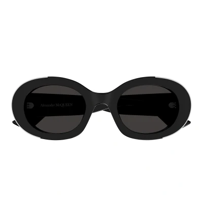 Abbildung von Alexander Mcqueen Sonnenbrille, Damen, Größe: 54, Black/grey