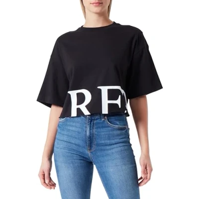 Abbildung von Replay Damen T Shirt Kurzarm aus Baumwolle, Black 098 (Schwarz), XXS