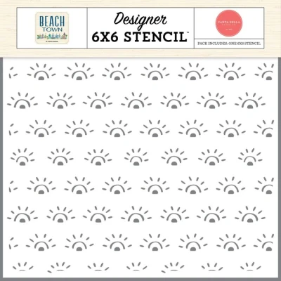 Abbildung von Carta Bella Beach Town Stencil Sunset Sun (CBBT427035)