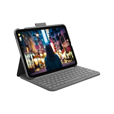 Abbildung von Logitech iPad (10. Generation) Tastatur Case Slim Folio mit integrierter kabelloser (Grafit) Italian Layout