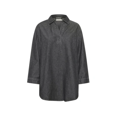 Abbildung von Kaffe Kaalice WITH Vneck Bluse, Damen, Größe: Large, Grey washed denim
