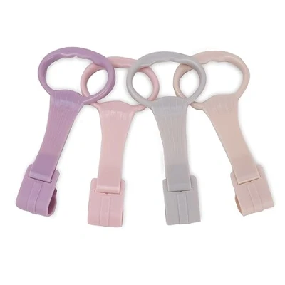 Abbildung von sun Baby 4 Stück Ringe für Kinderbetten, zum befestigen, Babybett Pull Ring, Abnehmbarer Handringe Geeignet die Meisten Reisebett Baby, Kinderreisebett (Rosa Schattierungen)