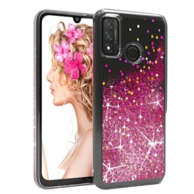 Abbildung von EAZY CASE Hülle kompatibel mit Huawei P Smart (2020) Schutzhülle Flüssig Glitzer, Handyhülle, Schutzhülle, Back Cover Glitter Flüssigkeit, TPU/Silikon, Transparent/Durchsichtig, Pink