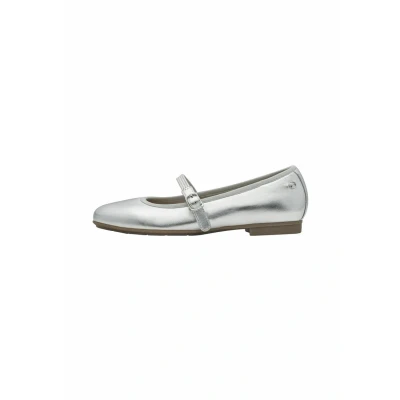 Abbildung von Tamaris Comfort Damen Ballerinas aus Leder mit Klettverschluss, Silber (Silver), 37 EU