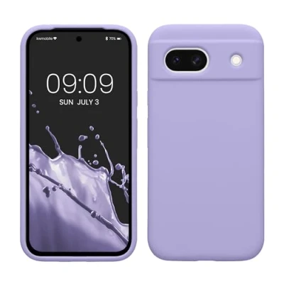 Abbildung von kwmobile Hülle kompatibel mit Google Pixel 8a Silikon Handy Case Handyhülle weiche Oberfläche kabelloses Laden Lavendel