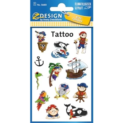 Abbildung von Avery Zweckform Kindertattoo Tattoo Aufkleber Piraten 56683