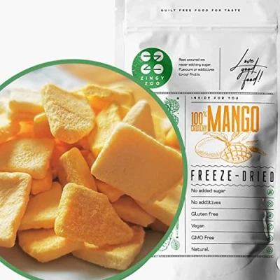 Abbildung von Gefriergetrocknete Mango Ohne Zuckerzusatz Gefriergetrocknet Freeze Dried Fruit Getrocknet Trocken Früchten Keine Zusätze Trockenmango ZingyZoo (100g)