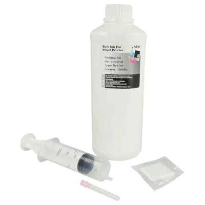 Abbildung von vhbw Nachfülltinte Tinte Black Schwarz 1000ml DYE kompatibel mit Canon Pixma G7050, GM4050, G5050, G6050, GM2050, G4511, G3501, G2501, G1501, G4510