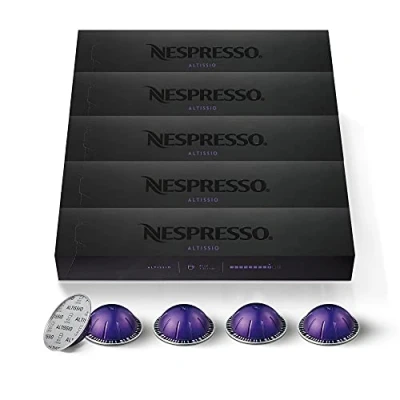 Abbildung von NESPRESSO VERTUO Altissio Arabica &amp; Robusta Kaffee mit dunkler Röstung Ideal für Espresso Kompatibel Kapselmaschinen 50 Kapseln