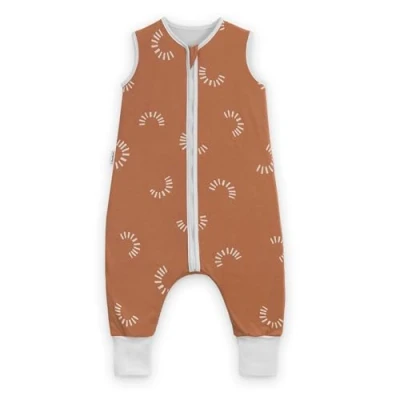 Abbildung von Ehrenkind® Baby Sommerschlafsack mit Füßen 1.0 Tog aus weicher OEKO TEX zertifizierter Bio Baumwolle Sommer Schlafsack Gr. 70 Zimt Gemustert 1