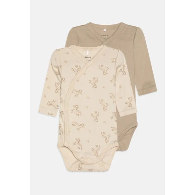 Abbildung von Name it Nbnbody WRAP Rainy day Zebra Unisex 2 PACK Body für Kinder, Größe: 50,