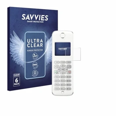 Abbildung von Savvies 6 Stück Schutzfolie für AVM Fritz!Fon M2 Displayschutz Folie Ultra Transparent