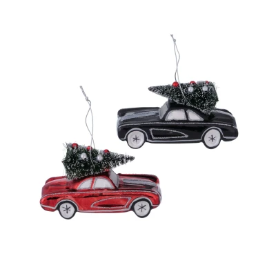 Abbildung von Boltze Chevy Weihnachtsanhänger rot sortiert 11cm (1 Stück)