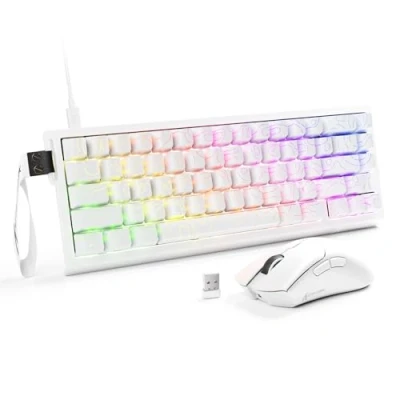 Abbildung von ATTACK SHARK Keyboard and Mouse Set, White Contours