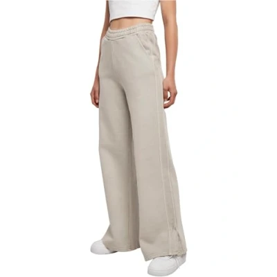 Abbildung von Urban Classics Heavy Garment DYE SLIT Stoffhose, Damen, Größe: Medium, Warmgrey
