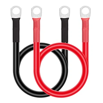 Abbildung von GUNGY Batteriekabel 16mm² 50cm Batterie Kabel 12V Auto Starthilfekabel 5AWG Kupferkabel mit M10 Ringklemmen für LKW Motorrad Solar Marine Rot und Schwarz 2 Stück