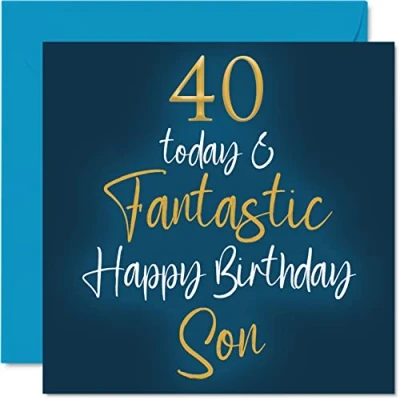 Abbildung von Fantastische Geburtstagskarte zum 40. Geburtstag für den Sohn 40 Today Fantastic Karte von Mama oder Papa Geburtstagsgeschenke 145 mm Geburtstagsgrußkarten Geschenk