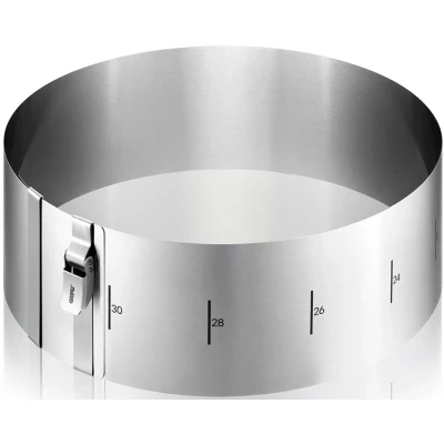 Abbildung von GEFU Backrahmen &quot;Tortenring TONDO CLIP, H 10 cm&quot;, (1 tlg.), Patentierter Sicherungsclip fixiert den Ring auf der gewünschten Größe